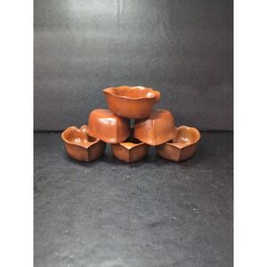 Monkey Pod Wood Acorn Shaped Bowl Set, Nuts Bowl, Snack Dish, Vintage Set of 6‎